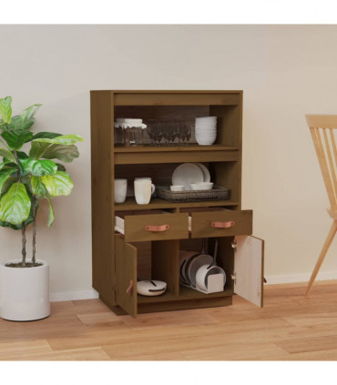 Highboard Honey Brown 67x40x108.5 cm Solid Wood Pine