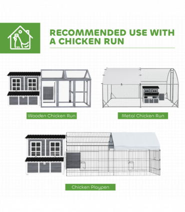 PawHut Wooden Chicken Coop w/ Nesting Box for 4-6 Chickens, 100 x 86 x 100cm