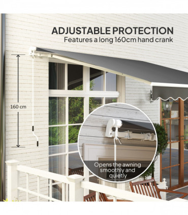 Premium Hand Crank Canopy Awning - Adjustable, Lightweight Protection