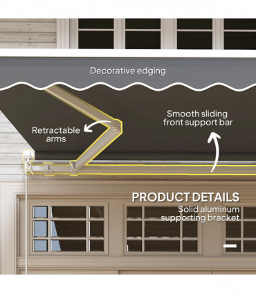 Premium Hand Crank Canopy Awning - Adjustable, Lightweight Protection