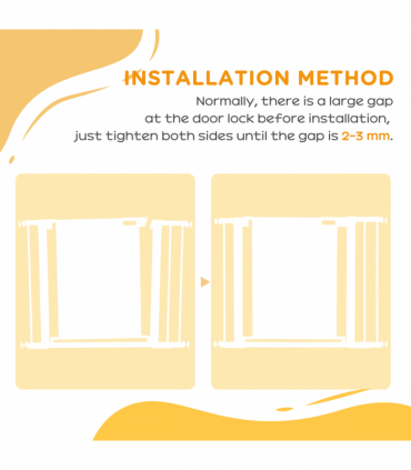 Pressure Fit Safety Gate for Doors Dog Gate Auto Close, 75-103 cm Black PawHut