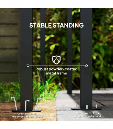 Stylish Dark Grey Outdoor Canopy with UPF30+ Protection & Stability