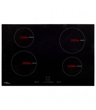 Induction Hob with 4 Burners Touch Control Glass 77 cm 7000 W