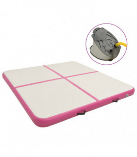Inflatable Gymnastics Mat with Pump 200x200x10 cm PVC Pink