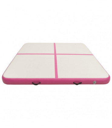 vidaXL Inflatable Gymnastics Mat with Pump 200x200x15 cm PVC Pink