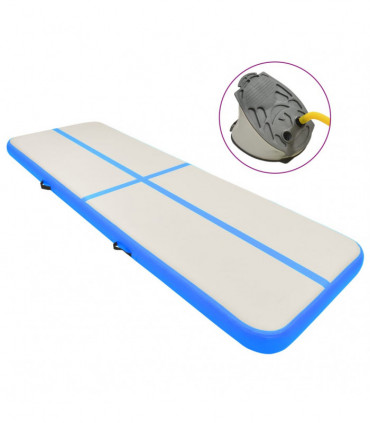 Inflatable Gymnastics Mat with Pump 300x100x15 cm PVC Blue