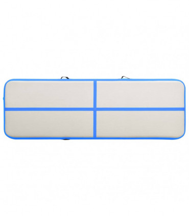 Inflatable Gymnastics Mat with Pump 500x100x15 cm PVC Blue
