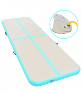 Inflatable Gymnastics Mat with Pump 600x100x10 cm PVC Green