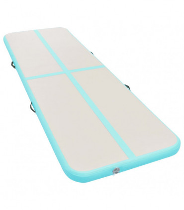 Inflatable Gymnastics Mat with Pump 600x100x10 cm PVC Green