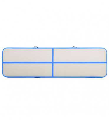Inflatable Gymnastics Mat with Pump 600x100x15 cm PVC Blue