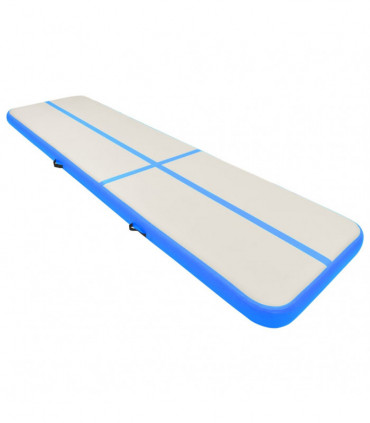 Inflatable Gymnastics Mat with Pump 600x100x20 cm PVC Blue