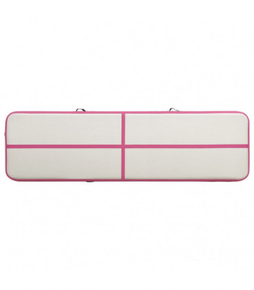 Inflatable Gymnastics Mat with Pump 600x100x20 cm PVC Pink
