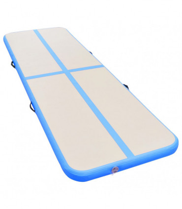 Inflatable Gymnastics Mat with Pump 800x100x10 cm PVC Blue