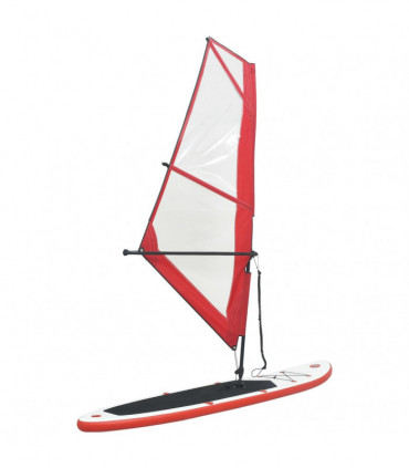 Inflatable Stand Up Paddleboard with Sail Set Red and White