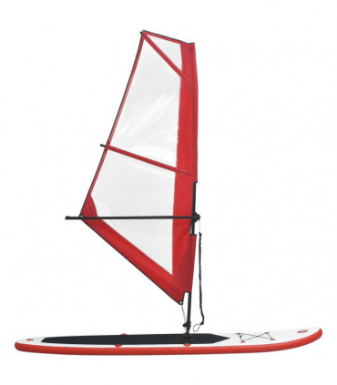 Inflatable Stand Up Paddleboard with Sail Set Red and White