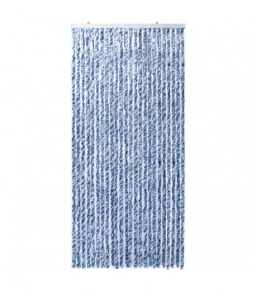 Insect Curtain Blue, White and Silver 100x220 cm Chenille