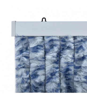Insect Curtain Blue, White and Silver 100x220 cm Chenille