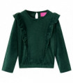 Kids' Blouse with Ruffles Dark Green 104