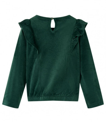 Kids' Blouse with Ruffles Dark Green 104