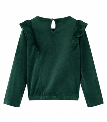 Kids' Blouse with Ruffles Dark Green 116