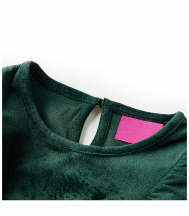 Kids' Blouse with Ruffles Dark Green 116