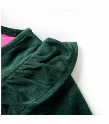 Kids' Blouse with Ruffles Dark Green 116