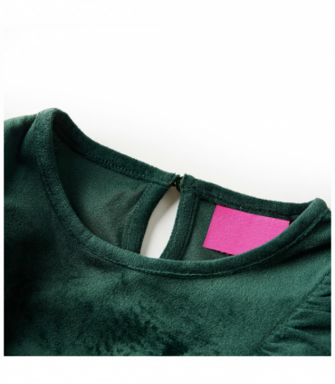 Kids' Blouse with Ruffles Dark Green 128