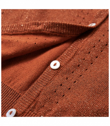 Kids' Cardigan Knitted Cognac 128