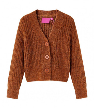 Kids' Cardigan Knitted Cognac 128