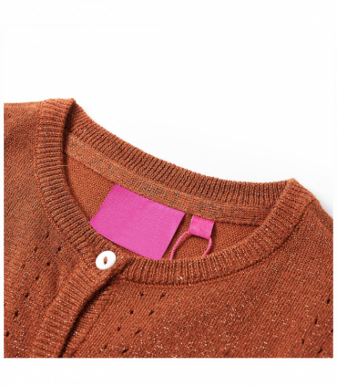 Kids' Cardigan Knitted Cognac 140