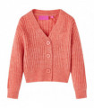 Kids' Cardigan Knitted Medium Pink 116