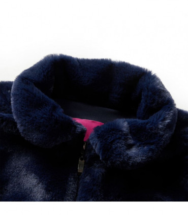 Kids' Coat Faux Fur Navy 104