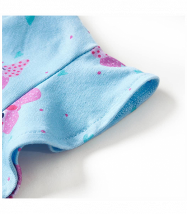 Kids' Dress with Buttons Sleeveless Blue 128