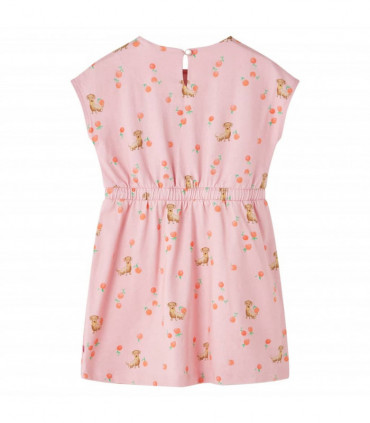 Kids' Dress with Drawstring Light Orange 116