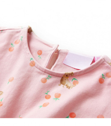 Kids' Dress with Drawstring Light Orange 116