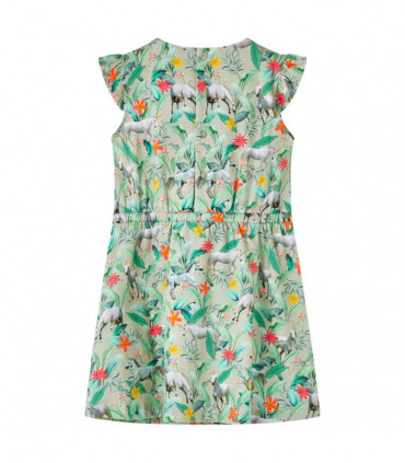 Kids' Dress with Flying Sleeves Light Khaki 104