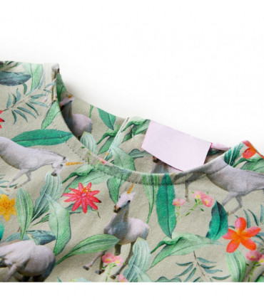 Kids' Dress with Flying Sleeves Light Khaki 128