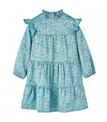 Kids' Dress with Long Sleeves Blue 116