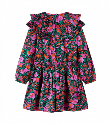 Kids' Dress with Long Sleeves Bright Pink 128