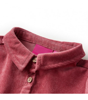 Kids' Dress with Long Sleeves Corduroy Old Pink 128