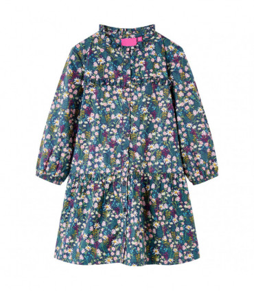 Kids' Dress with Long Sleeves Dark Blue 116