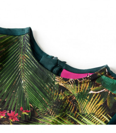 Kids' Dress with Long Sleeves Dark Green 104