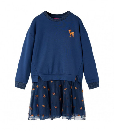 Kids' Dress with Long Sleeves Navy 104