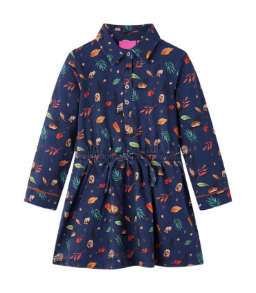 Kids' Dress with Long Sleeves Navy 116
