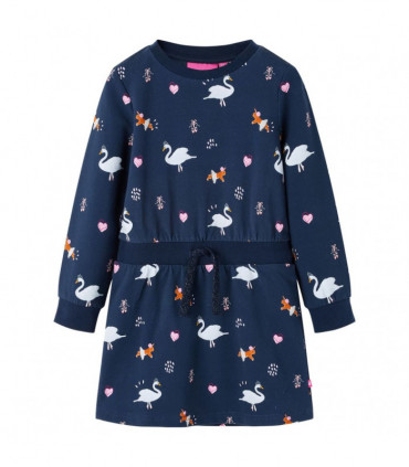 Kids' Dress with Long Sleeves Navy 128