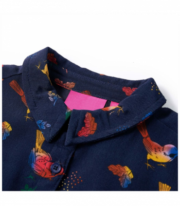 Kids' Dress with Long Sleeves Navy 128