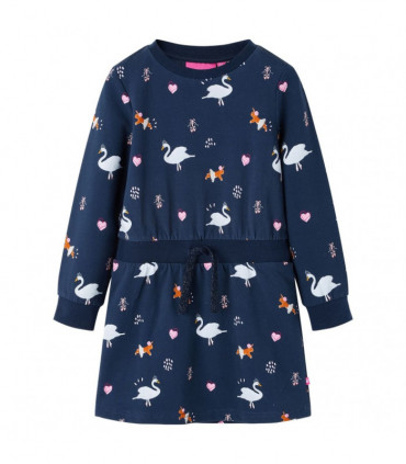 Kids' Dress with Long Sleeves Navy 140