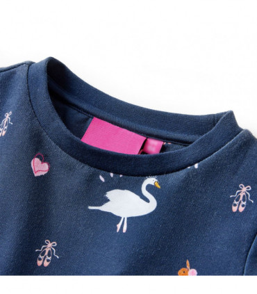 Kids' Dress with Long Sleeves Navy 140