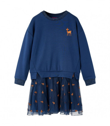 Kids' Dress with Long Sleeves Navy 92