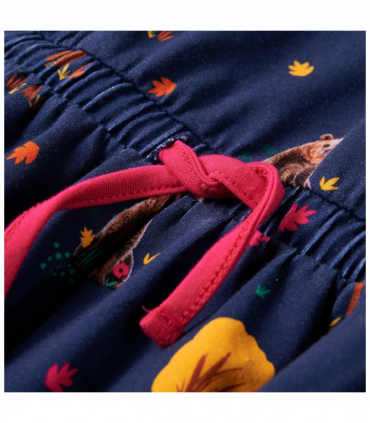 Kids' Dress with Long Sleeves and Drawstring Navy 128